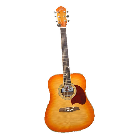 Guitarra Acústica Estilo Dreadnought Oscar Schmidt Og2f Ysb Naranja Claro Derecha