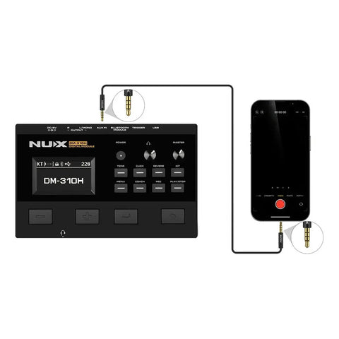 Batería Electrónica Nux Dm-310h Parches Mesh Soporte Hi-hat Negro