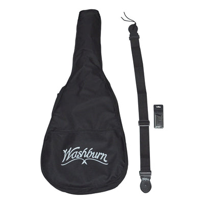 Pack Guitarra Electroacústica Washburn Ad5cepack Negro