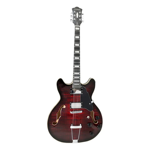 Guitarra Eléctrica 6 Cuerdas Mars Hollowbody 335 Classic Red Color Rojo Material Del Diapasón Palo De Rosa Orientación De La Mano Diestro