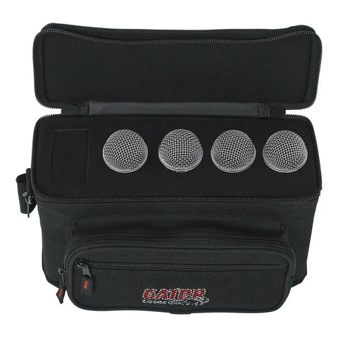 Funda De Nylon Para 4 Micrófonos Gator Gm-4 Negro