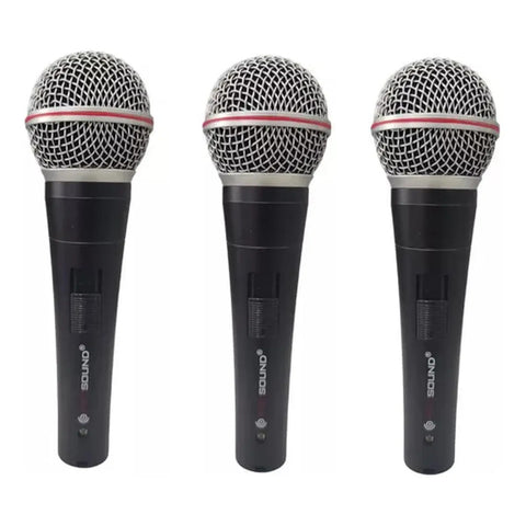 Set De 3 Micrófonos Prosound Pdm-30 Dinámicos Con Estuche Negro