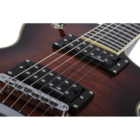 Guitarra Eléctrica Schecter Solo-ii Supreme Cat Eye Black Bu Diestro Chocolate Ébano