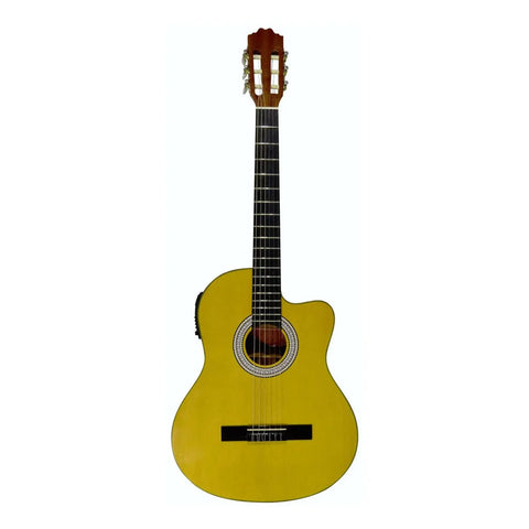 Guitarra Electro Acústica Caja Clásica La Sevillana Uo4ceq Natural Derecha