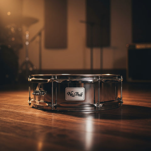 New Beat Nbs1404 Tarola Acero 14 X 4 Pulgadas Para Batería Casco Plateado