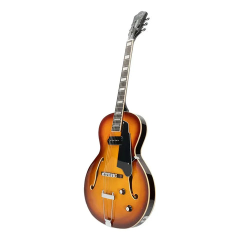 Guitarra Eléctrica 6 Cuerdas Mars Archtop P90 Sunburs Diestro Naranja Oscuro Palo De Rosa