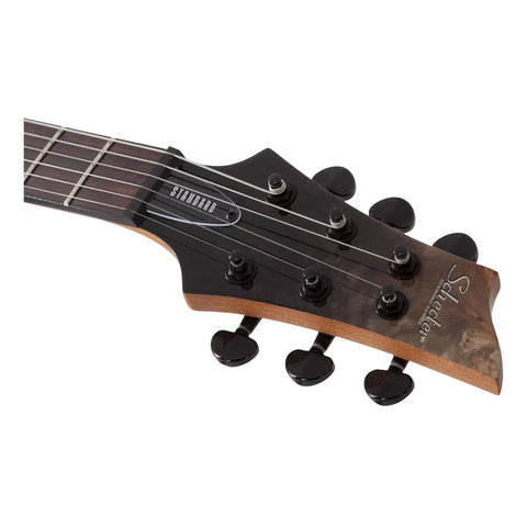 Guitarra Schecter C-1 Standard Black Fade Burst Burl Diestro Gris Oscuro Rousted Maple