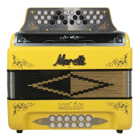 Acordeón Amarillo 31 Botones Tono De Sol Moretti Milan Gcf