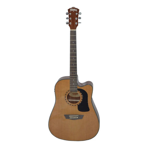 Paquete Guitarra Electroacústica Natural Washburn Ad5cepack Natural Derecha