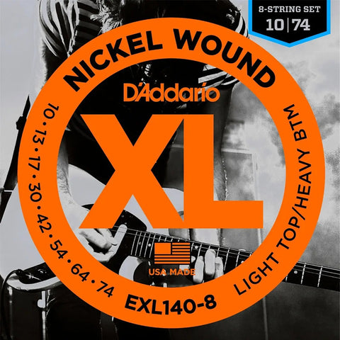 Juego De 8 Cuerdas Para Guitarra 10-74 Daddario Exl140-8