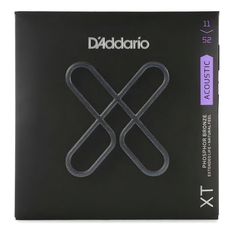 D'addario Cuerdas Para Guitarra Acústica, Xt Phosphor Bronze Coated, Xtapb1152, Custom Light Gauge 11-52, Juego De 6 Cuerdas, Paquete De 1