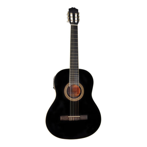 Guitarra Electroacustica Caja Clasica La Sevillana A-2eq Bk Negro Derecha