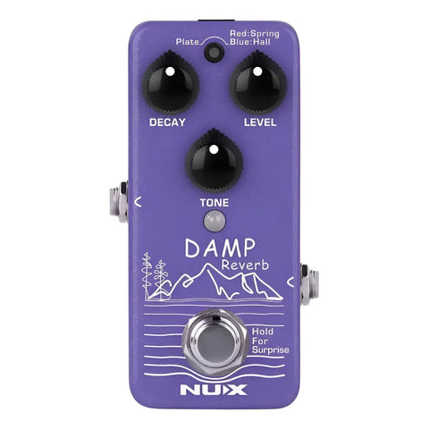 Mini Pedal De Reverb Para Guitarra Nux Nrv-3 Damp Reverb Morado