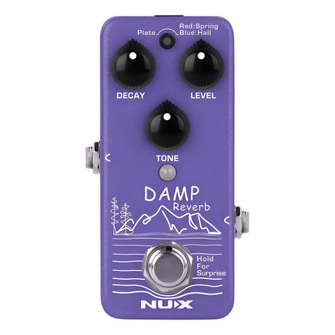 Mini Pedal De Reverb Para Guitarra Nux Nrv-3 Damp Reverb Morado