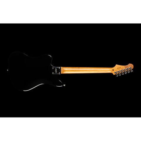 Guitarra Tipo Jaguar Negra Dorado Jet Guitars Jj-350 Bgt Diestro Negro Maple