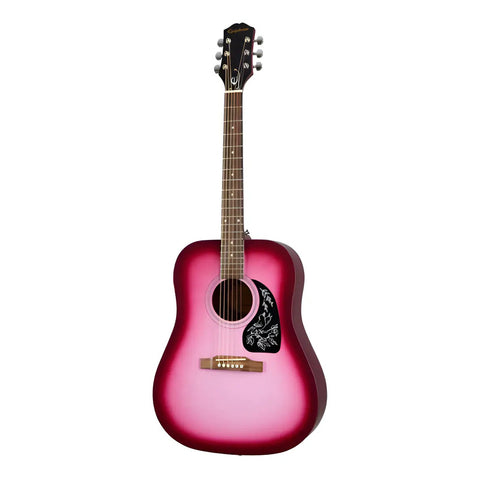 Guitarra Electroacústica 6 Cuerdas EpiPhone Starling Player Pack Rosa Diestro Laurel De La India