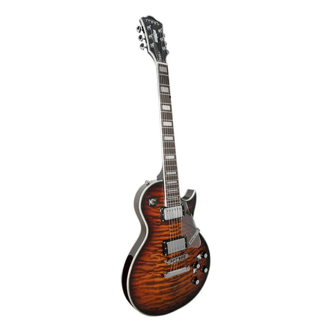 Guitarra Eléctrica 6 Cuerdas Mars Les Paul Custom Brown Diestro Marrón Oscuro Palo De Rosa