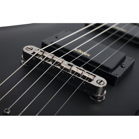 Guitarra Eléctrica Schecter Demon Series De Tilo Aged Black Satin Con Diapasón De Wengué