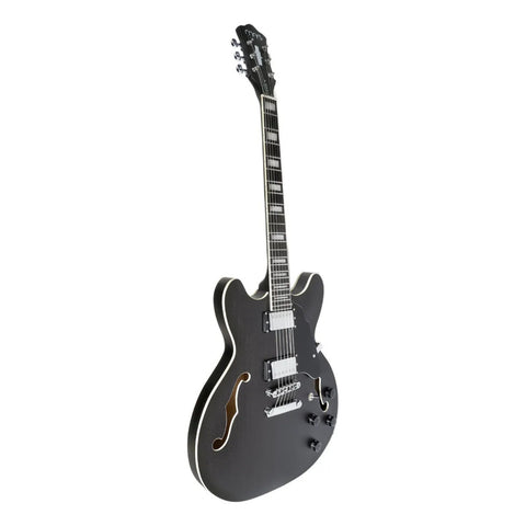 Guitarra Mars Electrica Mod. Hollowbody 335 Satin Grey Diestro Gris Oscuro