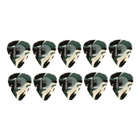 Paquete 10 Púas Plumillas Guitarra 0.70 Mm Daddario 1ccf4-10 Verde Oscuro Mediano