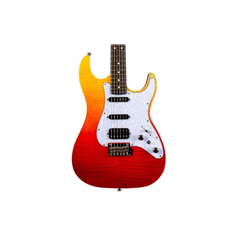 Guitarra Eléctrica Jet Guitars Rojo Transparente Js600 Orientación De La Mano Diestro Ébano Mezclado