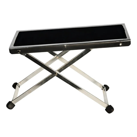 Escabel Para Guitarra New Beat Modelo Fs11b Ajustable Metálico Negro