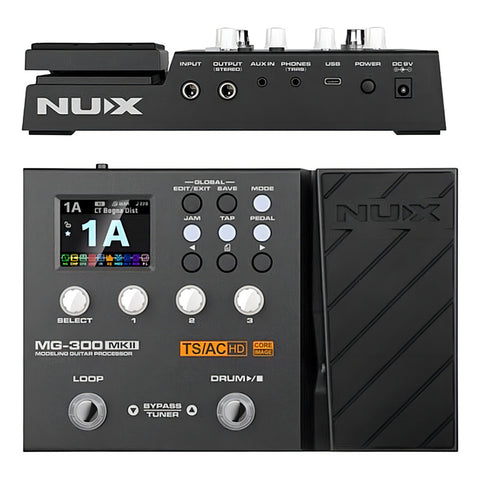 Pedalera Multiefectos P/ Guitarra Eléctrica Nux Mg-300 Mkii Color Negro