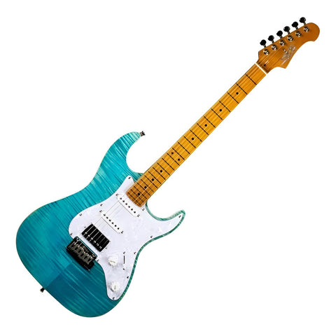 Guitarra Eléctrica Ocean Blue Jet Guitars Js450 Material Del Diapasón Maple Orientación De La Mano Diestro