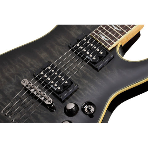 Guitarra Eléctrica Negro Transp Schecter Omen Extreme-6 Tbk Diestro See-thru Black Palo De Rosa