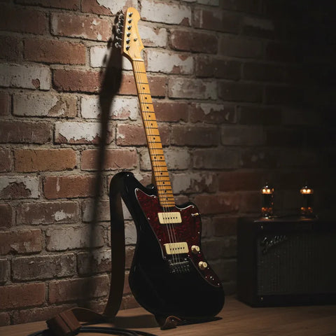 Guitarra Tipo Jaguar Jazz Master Jet Guitars Jj-300p90 Negra Diestro Negro Maple