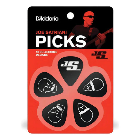 Pack De 10 Púas D'addario Joe Satriani De Celuloide 0.46mm En Negro Púas Para Instrumentos De Cuerdas
