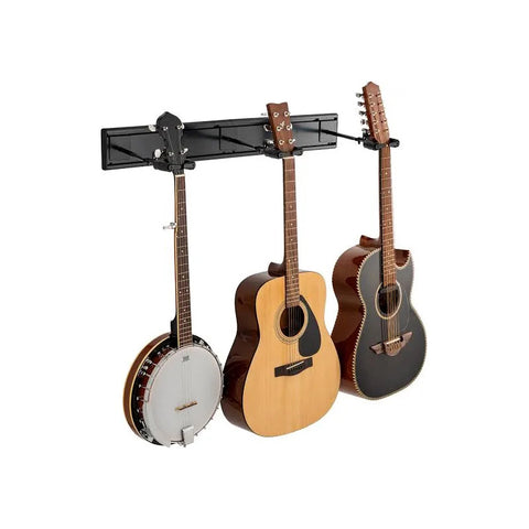 Atril Hercules Gsp403sb  Rack De Pared Para 3 Guitarras Negro