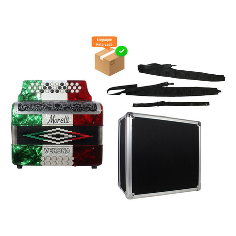 Acordeón Moretti Verona Gcf 12 Bajos 31 Botones Bandera
