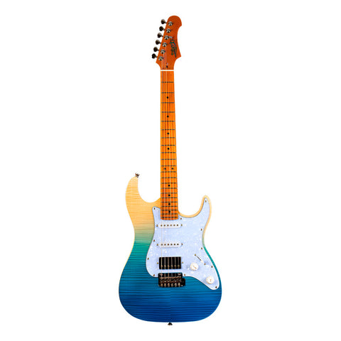 Guitarra Eléctrica De 6 Cuerdas Jet Guitars Js450 Tbe Diestro Azul Maple Tostado