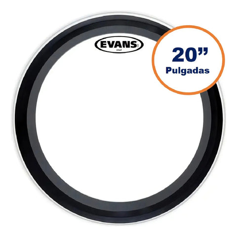 Evans Bd20emadcw Parche Golpe Bombo 20 Pulgadas Emad Coated Blanco/negro