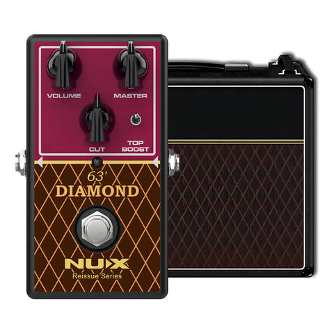 Pedal Nux 63 Diamond Overdrive Reissue Series Vox Ac30 Color Negro