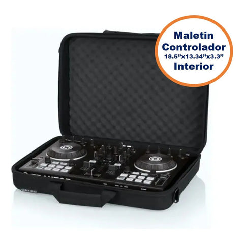 Maletín Pequeño Para Controlador De Dj Gator Gu-eva-1813-3 Negro Gris