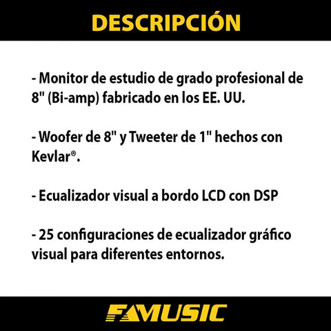 Monitor De Estudio Krk Rokit Rp8 Negros 203w Activos Con Woofer De 8 Y Tweeter De 1 Negro
