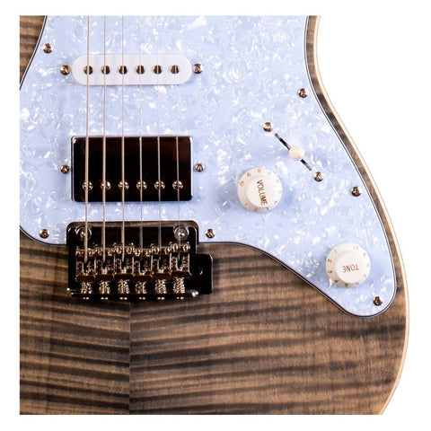 Guitarra Eléctrica Transparent Black Jet Guitars Js450 Diestro