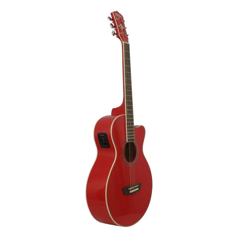 Washburn Ea10 Guitarra Electroacústica Roja Color Black Orientación De La Mano Diestro Rojo