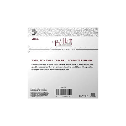 Cuerdas Para Viola D'addario J58 Lm De 4 Unidades