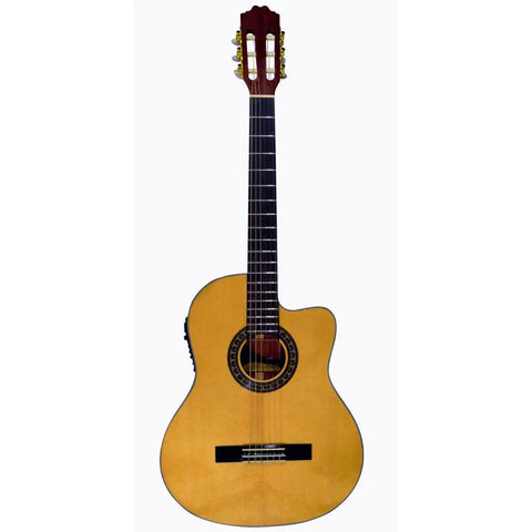 Guitarra Electro Acustica Caja Clásica La Sevillana Ur-6ceq Natural