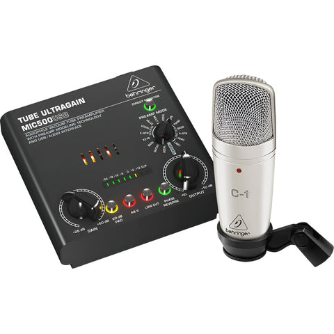 Pack Para Grabación Micrófono/preamp Behringer Voice Studio Plata Y Negro