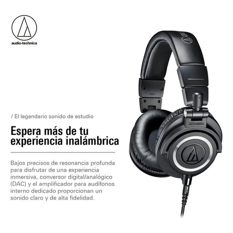 Audífonos Bluetooth Audio-technica Over-ear Ath-m50xbt2 Negro