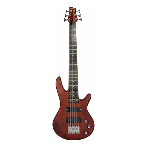 Bajo Eléctrico 6 Cuerdas Pasivo Mars Eb-6 Shw Thru Walnut Diestro Walnut