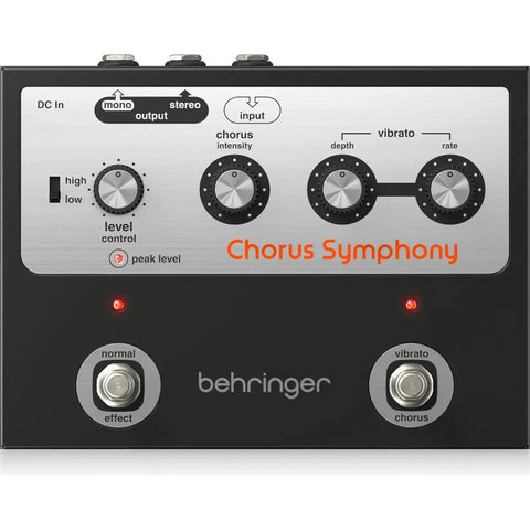 Pedal Chorus Symphony Behringer Vibrato Bajo Guitarra Color Negro