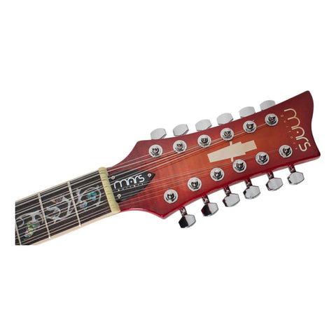 Mars Guitarra Electrica Single Cut 12 Cuerdas Cherry Sunb Diestro Cherry Sunburst Palo De Rosa