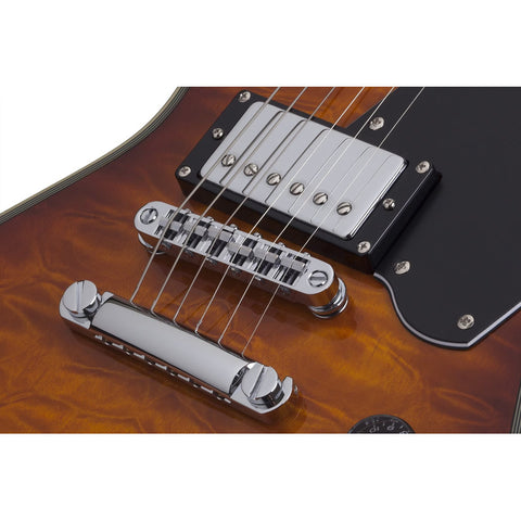 Guitarra Eléctrica Schecter E-1 Custom Vintage Sunburst Diestro Naranja Ébano