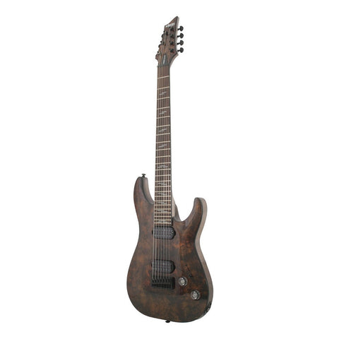 Guitarra Eléctrica 7 Cuerdas Schecter Omen Elite-7 Charcoal Diestro Palo De Rosa