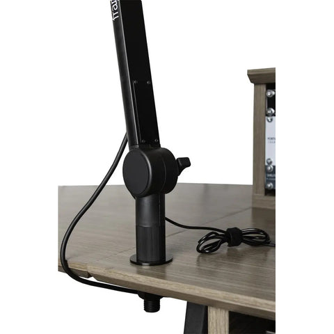 Soporte De Micrófono Para Mesa Frameworks Con Brazo Articulado Y Luz Led Para Transmisión Y Podcast Negro